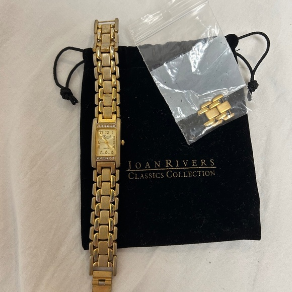 Joan Rivers Women’s Skinny Rectangle Gold-Tone Watch – Sleek & Elegant - Picture 1 of 3